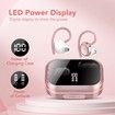 Wireless Earbuds V5.3 Bluetooth 120H Playtime Mini IPX7 Waterproof Deep Bass Over-Ear Earphones for Running Sports-Pink
