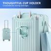 2 Piece Luggage Set Carry On Suitcases Travel Cabin Bags Lightweight Hard Shell Case Rolling Trolley USB Charging Port Cup Holder Mint Green