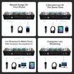Professional Audio Mixer, Live Sound Card and Stereo Audio Interface, Bluetooth Sound Board with XLR interface, 48V Phantom Power, Voice Changer, For Podcasting, Live sound, recording Studio and Gaming