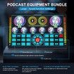 Professional Audio Mixer, Live Sound Card and Stereo Audio Interface, Bluetooth Sound Board with XLR interface, 48V Phantom Power, Voice Changer, For Podcasting, Live sound, recording Studio and Gaming