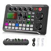 Live Sound Card Audio Mixer, Podcast Audio Interface with DJ Mixer Effects, Voice Changer with Sound Effects for Karaoke Tiktok YouTube Live Streaming Record Gaming