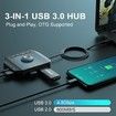 External Sound Card, USB Audio Adapter for PC Windows, Mac, Linux, Laptops, Desktops, Stereo Sound Card with 3.5mm Interface and USB Interface, Volume Control, Plug and Play, 6 in 1, Black