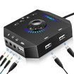 External Sound Card, USB Audio Adapter for PC Windows, Mac, Linux, Laptops, Desktops, Stereo Sound Card with 3.5mm Interface and USB Interface, Volume Control, Plug and Play, 6 in 1, Black