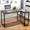 LUXSUITE Computer Desk L Shape Corner Writing Gaming Study Table Home Office Workstation with Storage Shelf