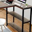 LUXSUITE Computer Desk L Shape Corner Writing Gaming Study Table Home Office Workstation with Storage Shelf