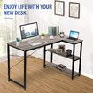 LUXSUITE Computer Desk L Shape Corner Writing Gaming Study Table Home Office Workstation with Storage Shelf