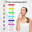 LED Light Wand for Face and Neck - Microcurrent Facial Device for Anti-Aging - Face & Eye Massager Skincare(Silver)