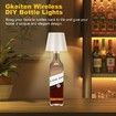 Wireless Bottle Lamp,New 3 Color Rechargeable Wine Bottle Lights for Bars Restaurants (White,1PC)