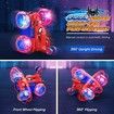 Remote Control Stunt Car Spider-Man 360 Degree Rotating Electric RC 2.4GHz Sound Light Toy for Kids Gifts Color Red