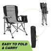 Folding Camping Chair Picnic Hiking Outdoor Beach Fishing Seat Lawn Patio Seating Furniture Portable Lightweight with Armrests Cup Holder Grey