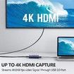 4K Audio Video Capture Card with HDMI Cable, USB 3.0, Full HD 1080P for Game Recording, Live Streaming Broadcasting