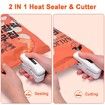 Mini Rechargeable Bag Sealer 2-in-1 Heat Cutter Vacuum Food Sealing Machine Portable for Snacks-White