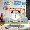 Genki Trampoline Kids Round Outdoor Sport Workout Bounce Jumping Rebounder Gymnastics Bar Play Safety Enclosure 55Inch