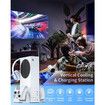 Cooling Stand for X-box Series S with Dual Cooling Fans 3 Level Adjustable Speed, Cooler Fan with Headphone Hook, Dual Controller Charger, LED Indicator and USB Port