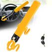 Steering Wheel Lock,Heavy Duty Antitheft Device and Car Security Lock with Adjustable Locking - Great Vehicle and Truck Deterrent (Yellow)