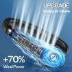 Portable Neck Fan, Upgraded LED Display for Women Men, Pearl, Black