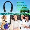 Portable Neck Fan, Upgraded LED Display for Women Men, Pearl, Black