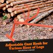 129cm Log Lifter Roller Cant Hook Jack Logging Peavey Heavy Duty Timber Wood Lifting Rolling Raising Tool