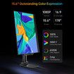 Portable Monitor,15.6In 1080P FHD IPS Display USB-C HDMI Portable Monitor with Cover and Speakers External Monitor for Laptop PC Mac Phone x-box Switch PS4