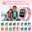 Kids Smart Watch Gift for Girls Age 3+,HD Touch Screen Girls Watch with 32 Puzzle Games,Camera Music Player Learn Card Pedometer Educational Toys Birthday Gifts,Pink