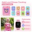 Kids Smart Watch Gift for Girls Age 3+,HD Touch Screen Girls Watch with 32 Puzzle Games,Camera Music Player Learn Card Pedometer Educational Toys Birthday Gifts,Pink