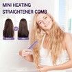 Mini Hair Comb, Cordless Hair Straightener Brush, Negative Ion Rechargeable Hot Comb for Women