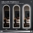 LED Full Length Mirror Arched Body Floor Free Standing Hanging Leaning Lighted Wall Mounted Bedroom Hallway 3 Lighting Colours