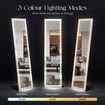 LED Full Length Floor Mirror Free Standing Wall Hanging Hallway Bedroom with Stand and 3 Light Colours