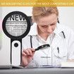 Magnifying Glass with Light,30X Handheld Large 18LED Cold and Warm Light with 3 Modes,Illuminated Magnifier for Seniors Reading,Inspection,Coins,Jewelry,Exploring