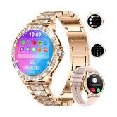 Smartwatch Women Luxury Diamonds 1.3 Inch HD Answer Make Calls Android iPhone Fitness Tracker Sport Heart Rate IP68 Waterproof Sleep Monitor