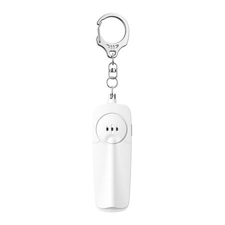 Personal Alarm Keychain 130dB Self Defense Security With Led Light For Women Girls Kids Elderly Color White