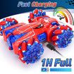 Spider Remote Control Car for Boys,2.4Ghz 360 Degrees Rotating Double Sided RC Stunt Cars with Cool Headlights,Rechargeable 4WD Off Road Drift Toys Age3+ (Red)