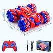 Spider Remote Control Car for Boys,2.4Ghz 360 Degrees Rotating Double Sided RC Stunt Cars with Cool Headlights,Rechargeable 4WD Off Road Drift Toys Age3+ (Red)