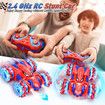 Spider Remote Control Car for Boys,2.4Ghz 360 Degrees Rotating Double Sided RC Stunt Cars with Cool Headlights,Rechargeable 4WD Off Road Drift Toys Age3+ (Red)