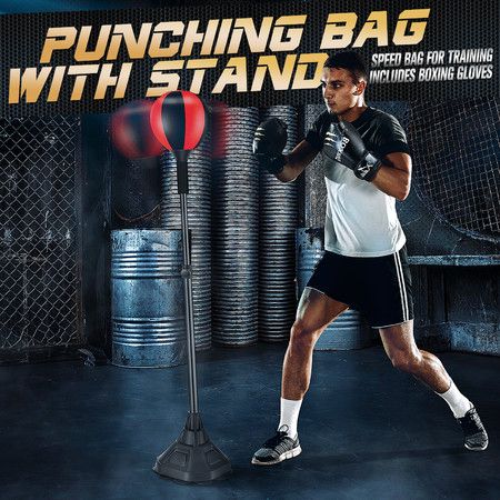 Genki Punching Bag Stand Boxing Punchbag Freestanding Adjustable Punch Speed Ball Home Gym Sports Exercise Equipment 110cm to 153cm