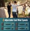 Portable Waist Clip Fan with Solar Panel, Wearable Camping Fan Personal Neck Cooling Fan
