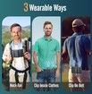 Portable Waist Clip Fan with Solar Panel, Wearable Camping Fan Personal Neck Cooling Fan