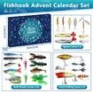 Fishing Lure Advent Calendar for Men Teens 24 Days Topwater Lures Fishing Tackle Xmas Surprise Bait Gift Father Brother Boyfriend