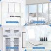 3 Way Mirror for Hair Cutting with LED,360 Trifold Mirror with Height Adjustable Telescoping Hooks,for Makeup,Hair Styling (White)