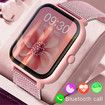 Smart Watch for Men Women Fitness, Bluetooth Call Smartwatch, Sport Mode Rate Monitor Steps Counter IP67 Waterproof Pink