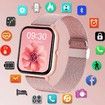Smart Watch for Men Women Fitness, Bluetooth Call Smartwatch, Sport Mode Rate Monitor Steps Counter IP67 Waterproof Pink