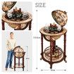 Globe Bar Wine Cabinet Rack Drinks Cart Liquor Trolley Mid Century Antique Alcohol Glass Bottle Storage Serving Holder