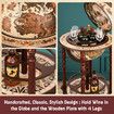Globe Bar Wine Cabinet Rack Drinks Cart Liquor Trolley Mid Century Antique Alcohol Glass Bottle Storage Serving Holder
