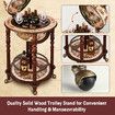 Globe Bar Wine Cabinet Rack Drinks Cart Liquor Trolley Mid Century Antique Alcohol Glass Bottle Storage Serving Holder
