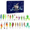 Fishing Lure Countdown Advent Calendar 24 Day Spoons Minnow Popper Crankbait VIB Christmas Gift Father Grandpa Brother Angling Set