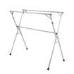 Clothes Rack Airer Garment Drying Stand Stainless Steel Folding Adjustable Outdoor Laundry Rail on Wheels with 20 Hooks