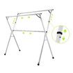 Clothes Rack Airer Garment Drying Stand Stainless Steel Folding Adjustable Outdoor Laundry Rail on Wheels with 20 Hooks