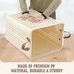 47L Laundry Basket Hamper Plastic Collapsible Clothes Washing Trolley Foldable Bathroom Container Cart Organiser Holder on Wheels