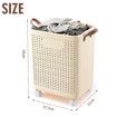 47L Laundry Basket Hamper Plastic Collapsible Clothes Washing Trolley Foldable Bathroom Container Cart Organiser Holder on Wheels