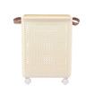 47L Laundry Basket Hamper Plastic Collapsible Clothes Washing Trolley Foldable Bathroom Container Cart Organiser Holder on Wheels